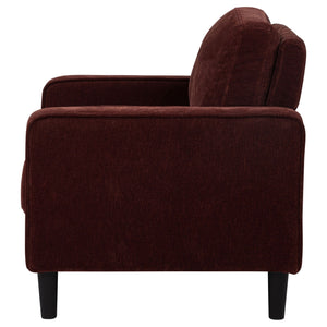 Ruth Fabric Upholstered Track Arm Accent Chair Rust Red