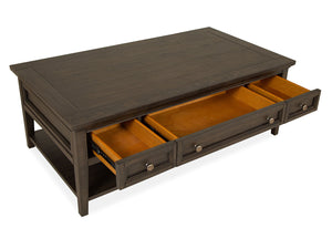 Westley Falls - Rectangular Cocktail Table With Casters - Graphite