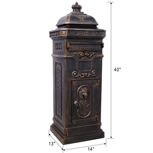 Mailboxs Residential Large-Capacity Letter Box, Rainproof Postbox Statue