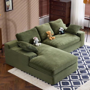 Compressed Sofa With 3 Back Cushions, 2 Throw Pillows