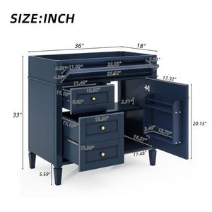 Bathroom Vanity With 2 Drawers and Tip-Out Drawer Storage Cabinet