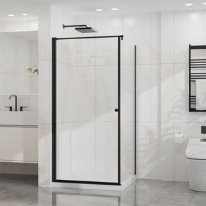 Goodyo - Frameless Corner Shower Door - Matte Black