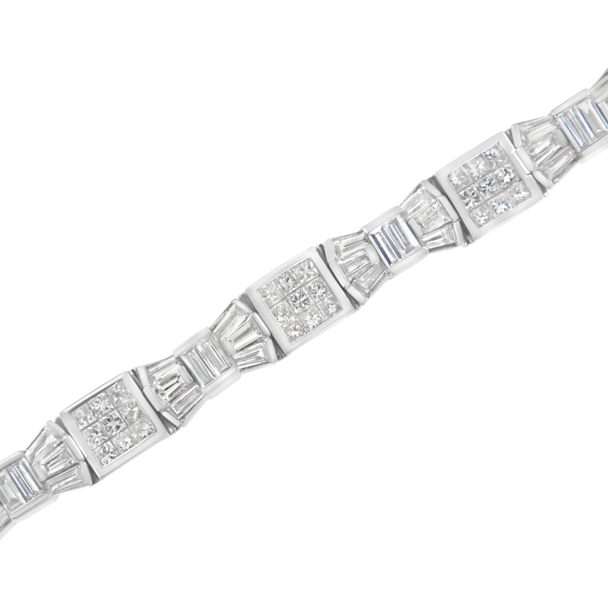 14K Yellow Gold 9.0 Cttw Diamond Alternating Bow and Box Link Bracelet (G-H Color, VS1-VS2 Clarity)- 7"