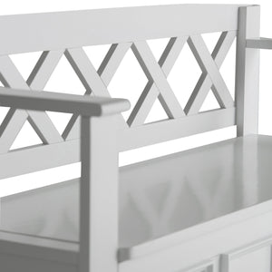 Amherst Solid Wood Entryway Storage Bench in White