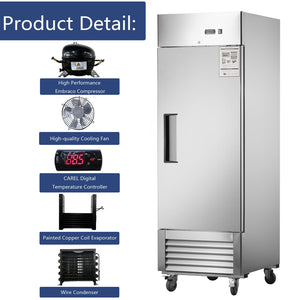 27" Commercial Refrigerator with Solid Door