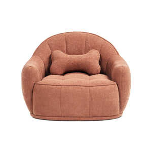 Louie 30.5" Modern Dog Sofa Bed with Bone Pillow, Medium, Spice