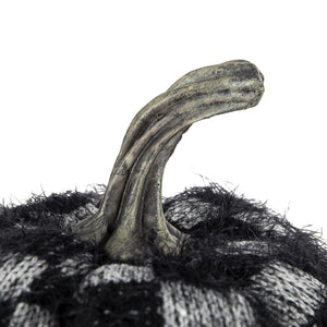 Set of 2 Fabric Black Pumpkins