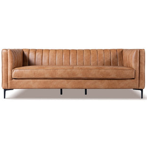Angelina Cognac PU Leather Sofa