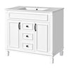 Bathroom Vanity with Ceramic Sink and Soft-Closing Storage - Dark Gray, White, or Black
