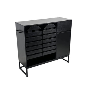 Buffet Cabinet with Storage and Woven Doors