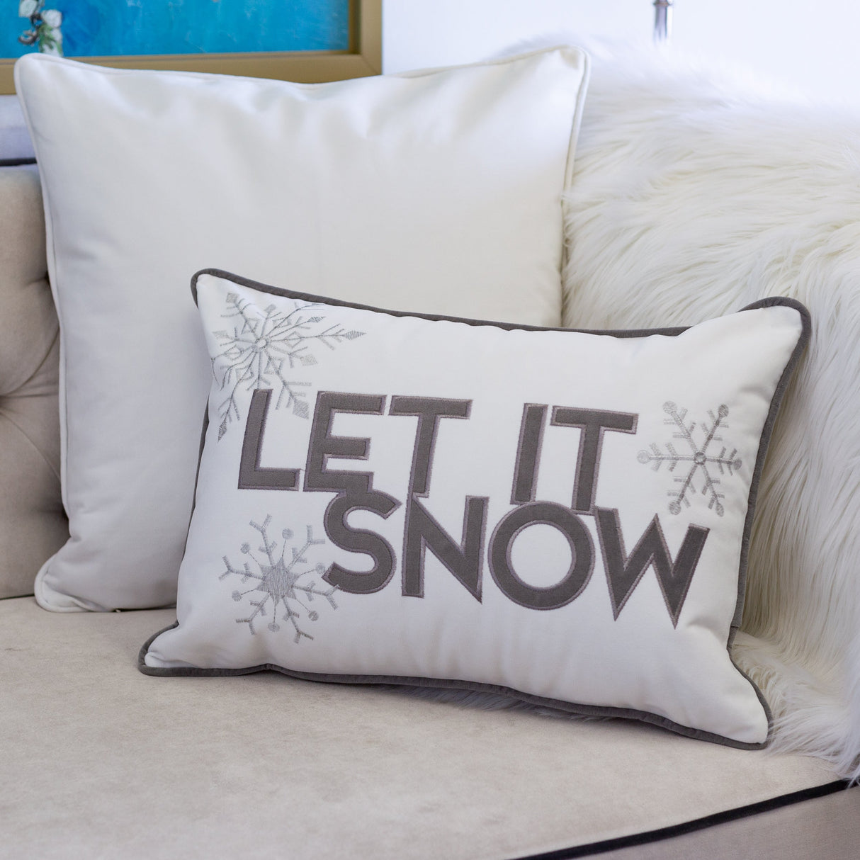 Nneka Let It Snow Lumbar Pillow