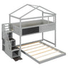 House Style Bunk Bed With Storage Staircase And board