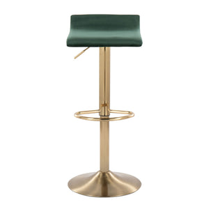 Ale - Contemporary Adjustable Height Barstool With Swivel With Oval Footrest (Set of 2)