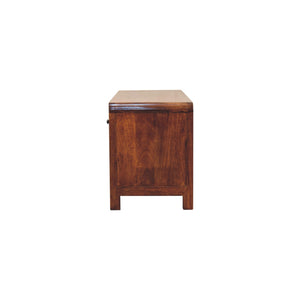 Solid Wood Aspen Media Unit, 3-Drawers, Open Slot, Chestnut