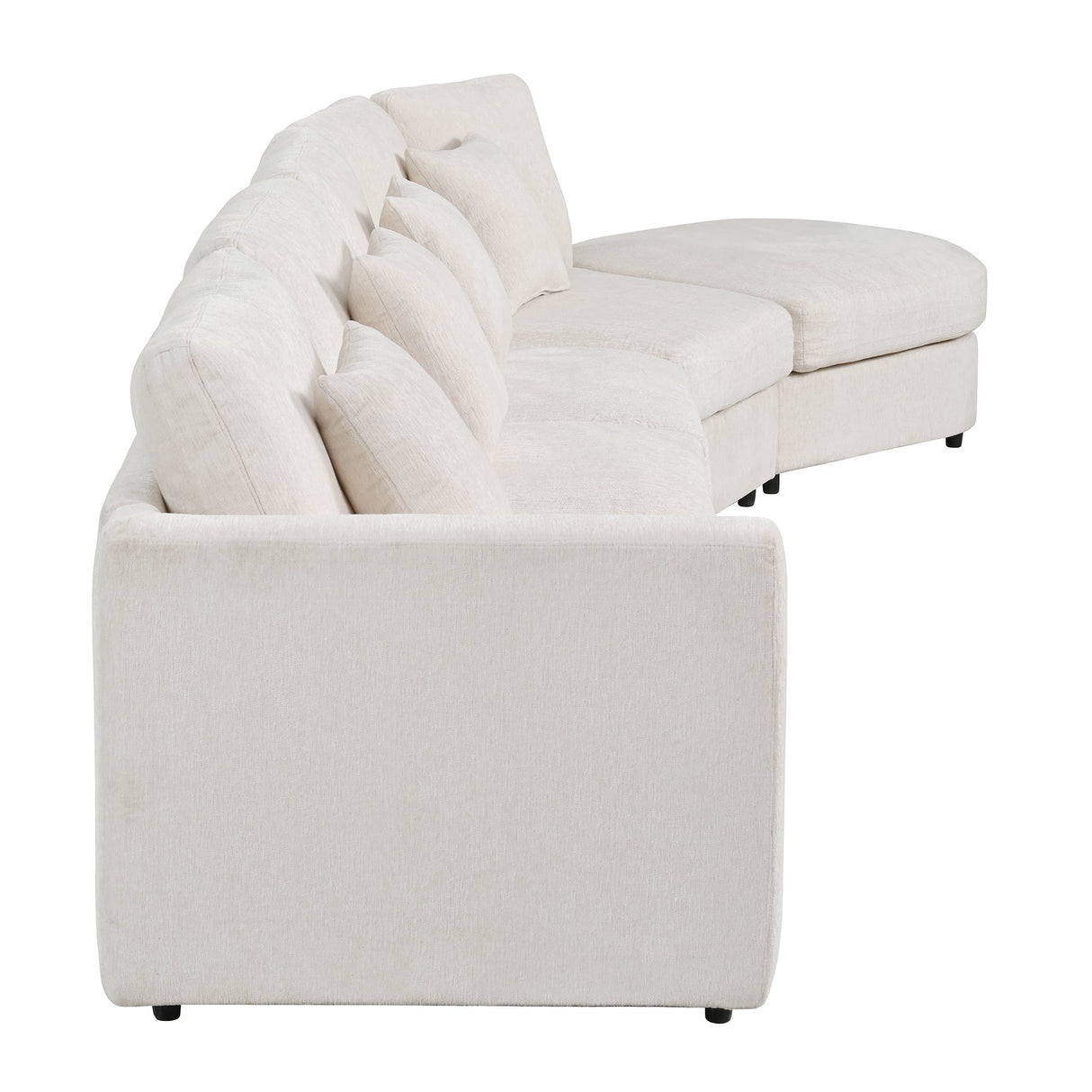 U_Style Modern 5-Seater Curved Modular Sectional Sofa
