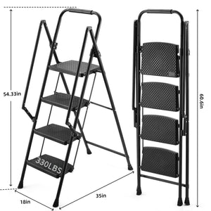 Four Step Ladder - Lightweight Folding Step Stool