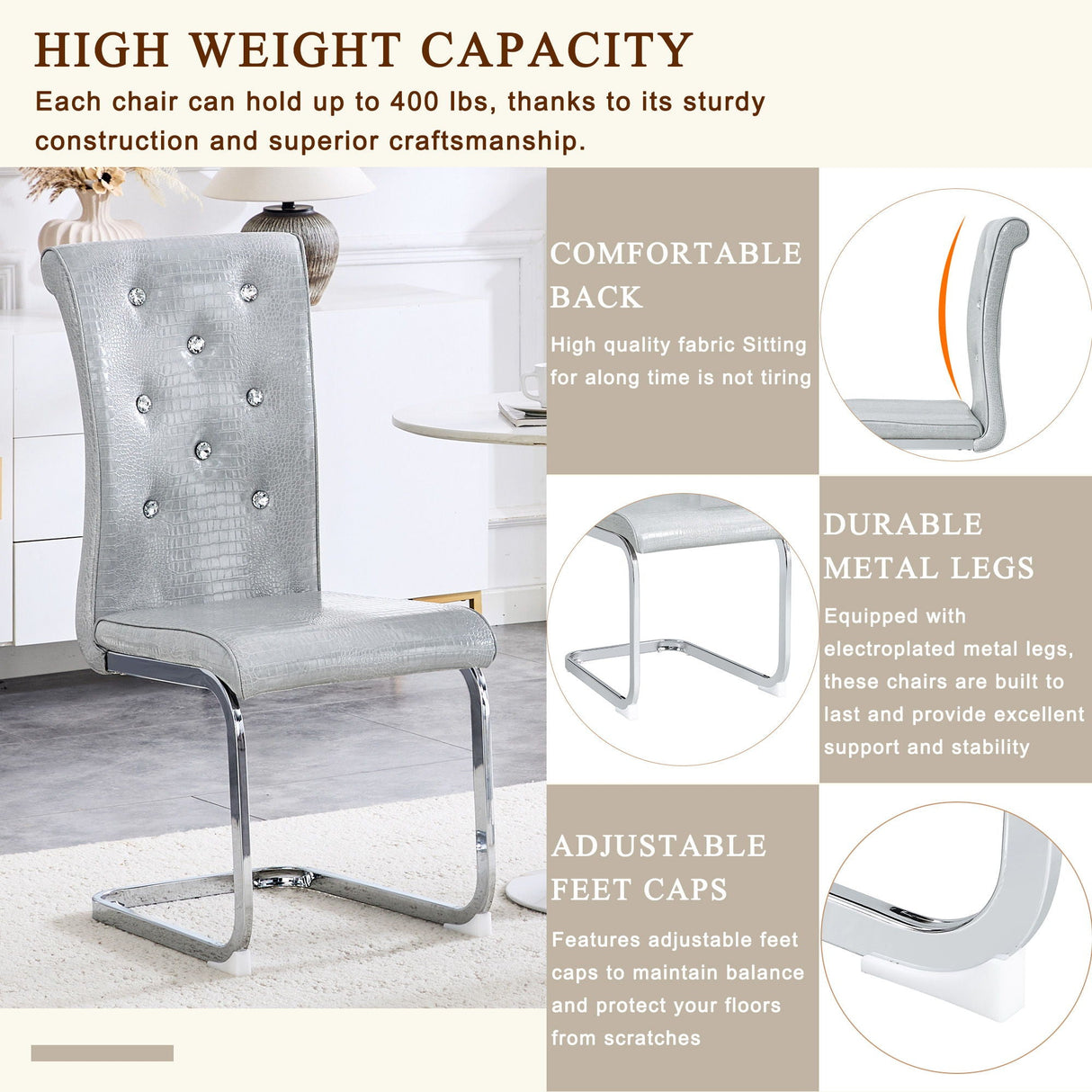 Elegant Design Upholstered Dining Chairs