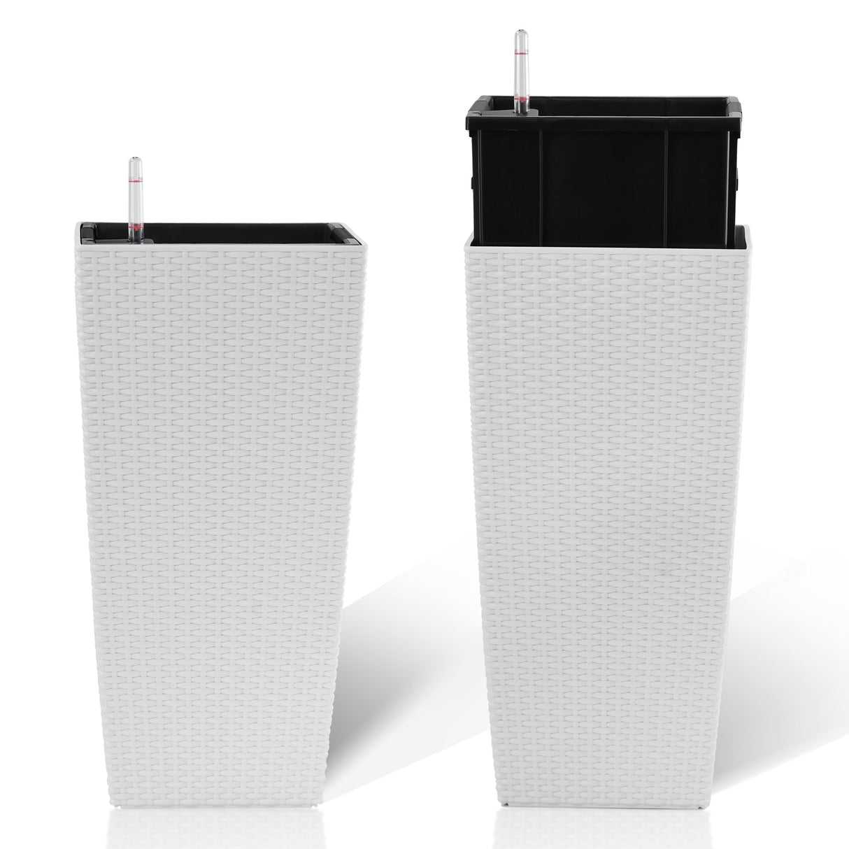 Pack of 2 Square Planters with Automatic Watering System - 22 Inch