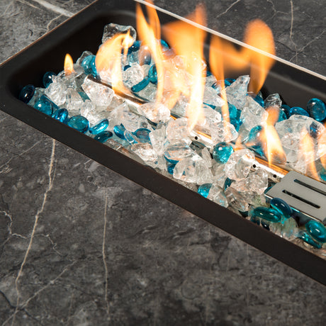 Outdoor Rectangle Propane Fire Pit Table with Ceramic Top – 40000 BTU