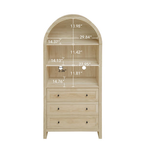 Arched Kitchen Pantry Modern Farmhouse Wood Kitchen Storage Cabinet