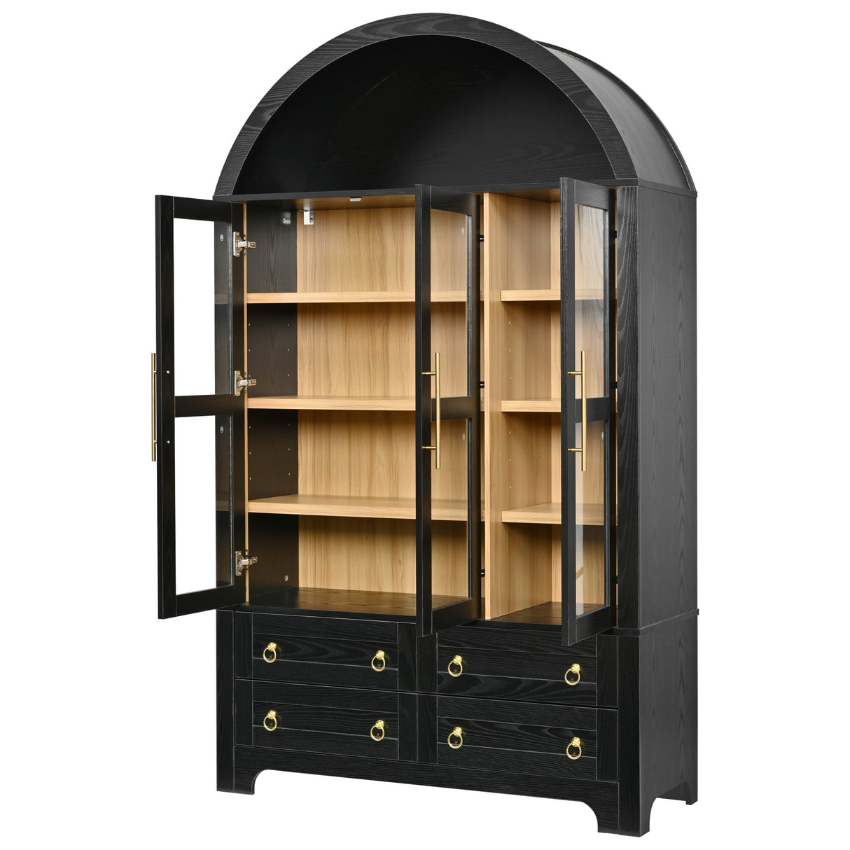K&K 72.8" Tall Arched Pantry Cabinet
