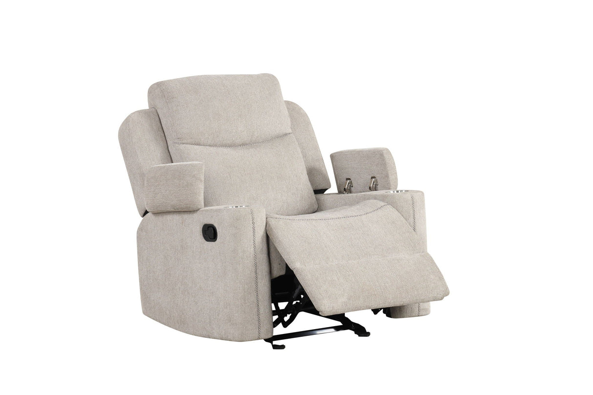 Galya - 3 Piece Living Room Set Sofa Loveseat Chair - Light Gray