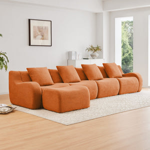 L-Shaped 4-Seat Boneless Sofa