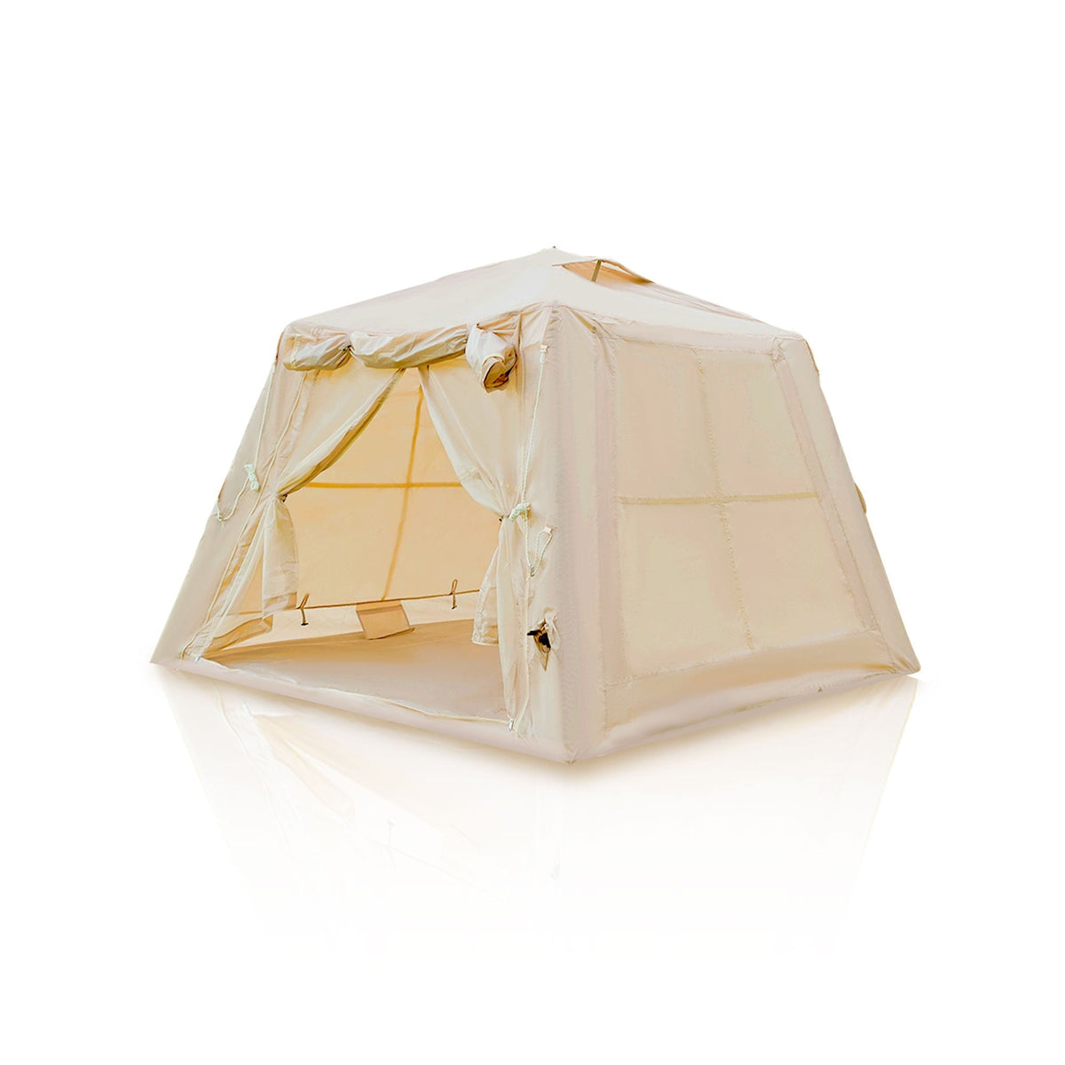 Beige Inflatable Tent for Camping with Waterproof Canopy