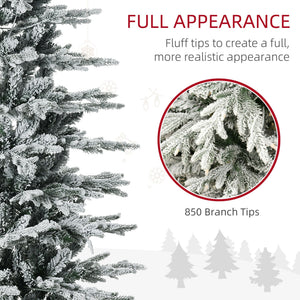 HOMCOM 7.5ft Tall Prelit Artificial Christmas Tree