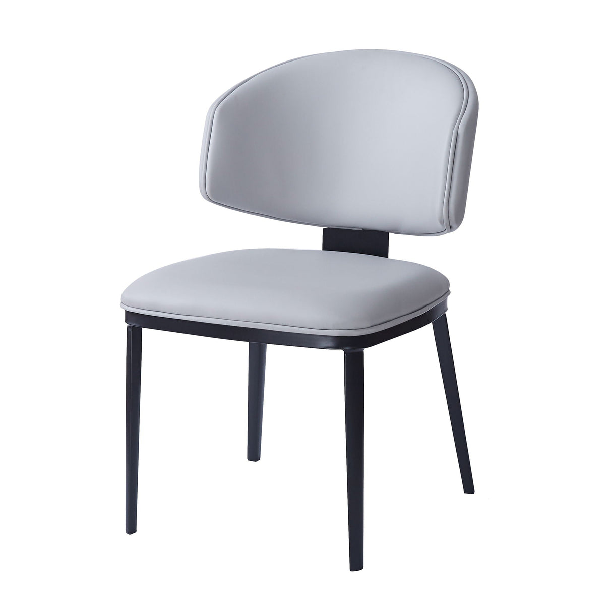 5 Pieces Modern Faux Leather And Metal Dining Set