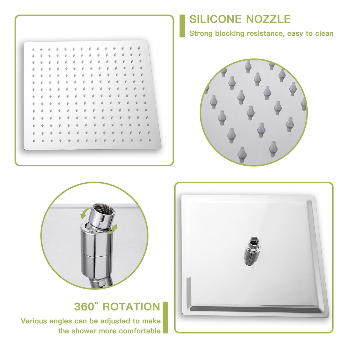 Dual Shower Head System with Ceiling Mount and Rough-In Valve - Pearl Silver, Black, or Gold
