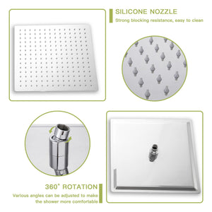 Dual Shower Head System with Ceiling Mount and Rough-In Valve - Pearl Silver, Black, or Gold