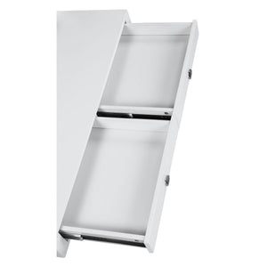 Serrano - 2 Drawer Writing Desk With Polished And Tempered Glass Hutch - Glossy White