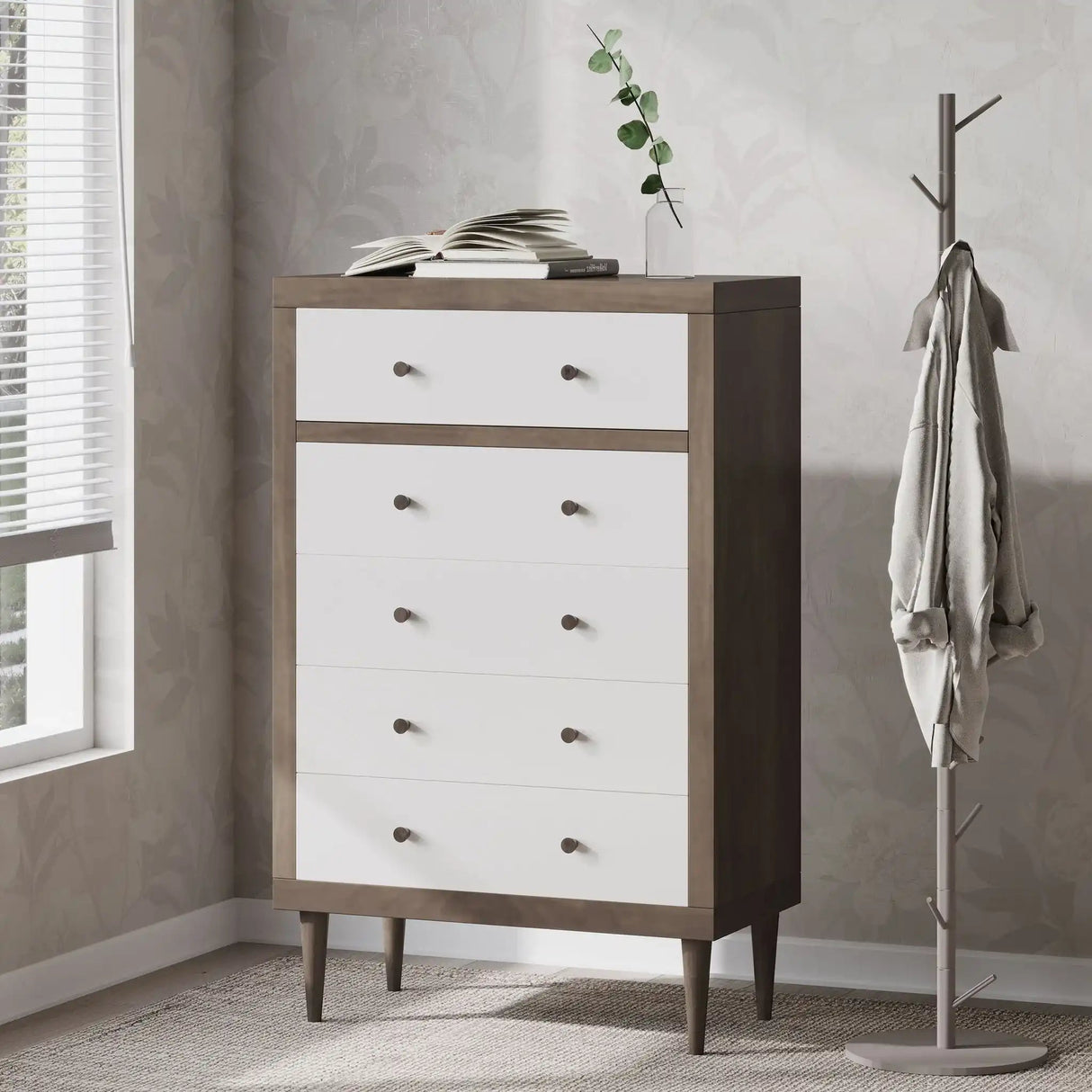 Nystrom - Mid Century Modern 5 Drawer Dresse