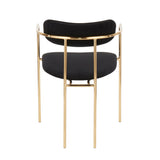 Demi Contemporary Chair in Gold Metal - Set of 2