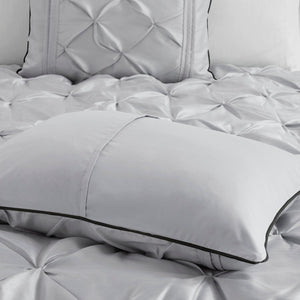 7 Piece Tufted Comforter Set Grey California King