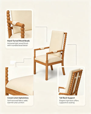 Set of 2 Rubber Wood Dining Chairs