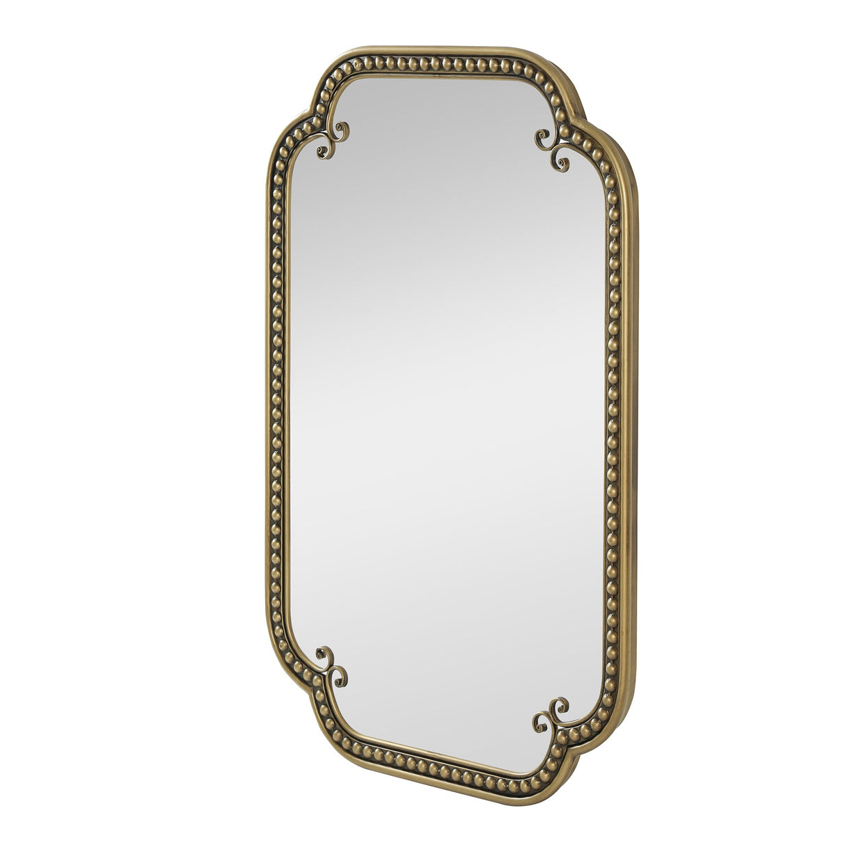 Gold Irregular Beaded Metal Framed Wall Mirror - Large
