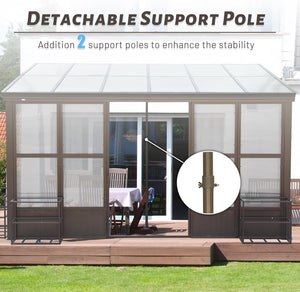 12x16FT All Season Sunroom with Detachable Polycarbonate Windows