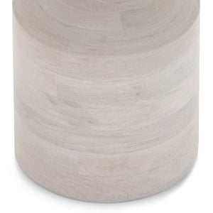 Handcrafted Wooden Accent Table with Sculptural Design - Multiple Colors
