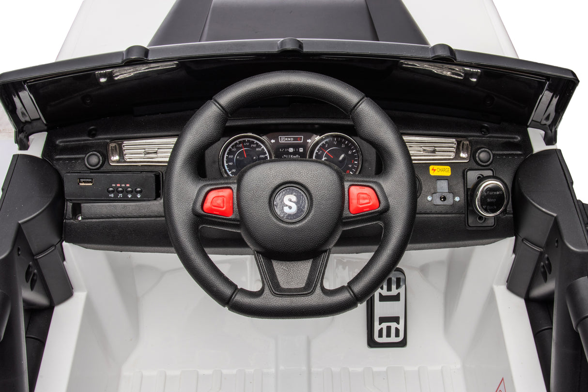 Electric Ride-On Car for Kids with Leather Seat and Four-Wheel Drive