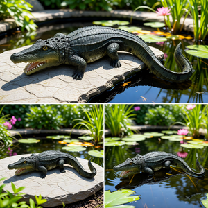 23' Simulated Crocodile Garden Statue, Resin Animal Ornament