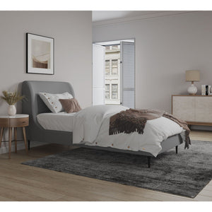 Twin Bed With Curved Headboard - Gray / Black