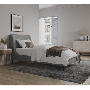 Twin Bed With Curved Headboard - Gray / Black