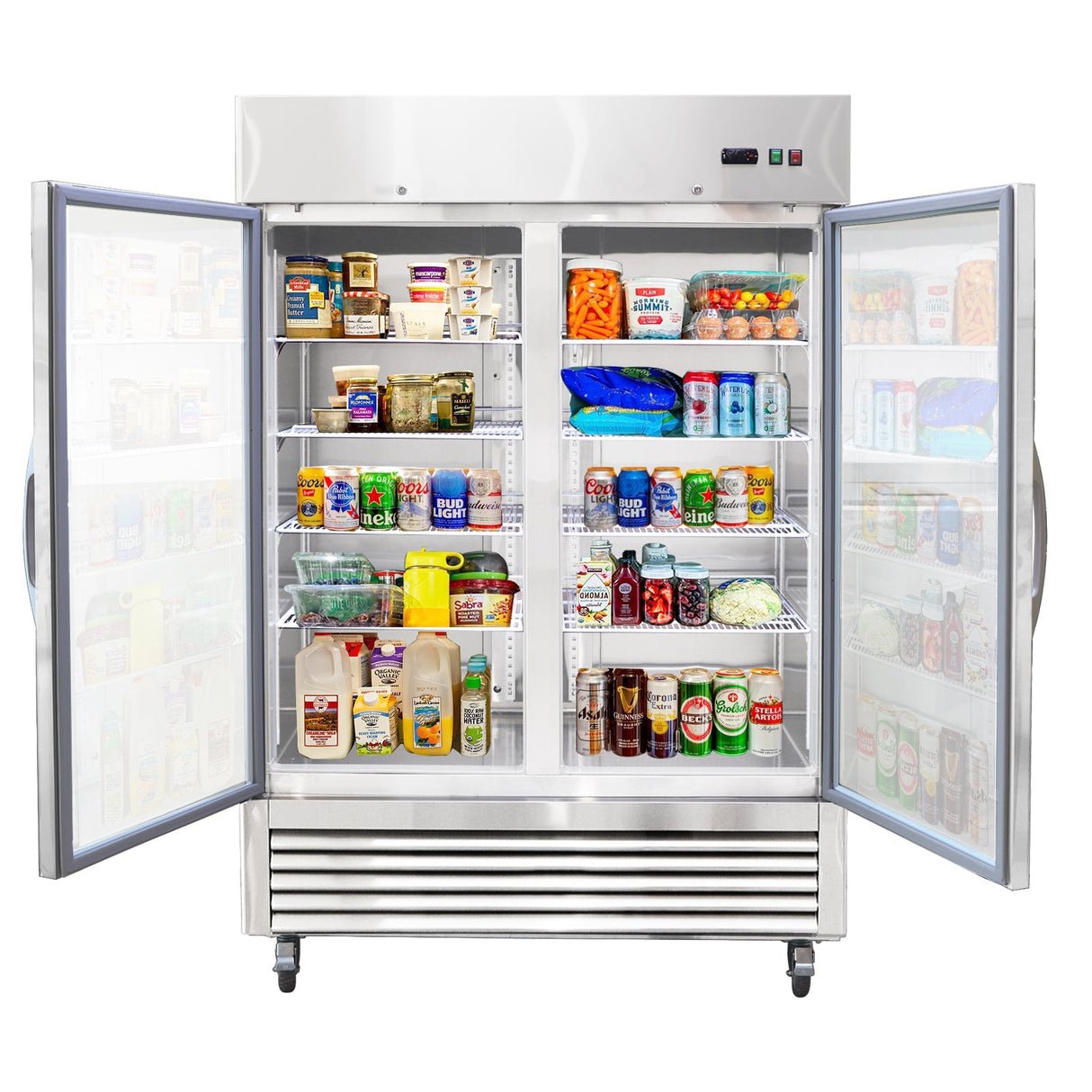 54"W Commercial Refrigerator with Glass Doors