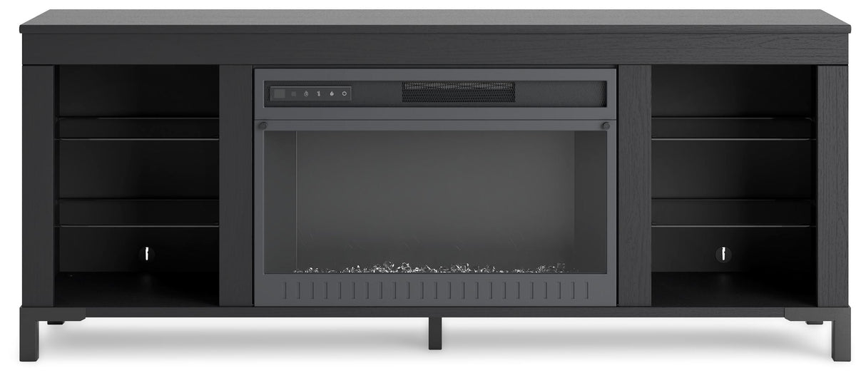 Cayberry - TV Stand With Fireplace - Black