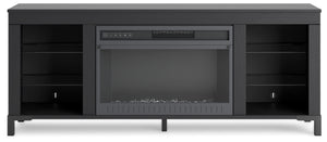 Cayberry - TV Stand With Fireplace - Black
