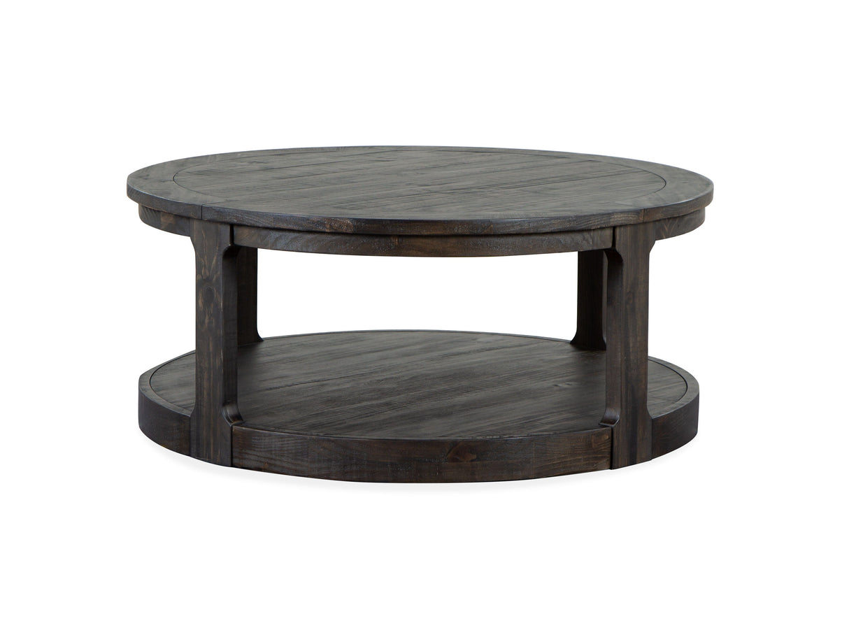 Boswell - Round Cocktail Table (With Casters) - Peppercorn