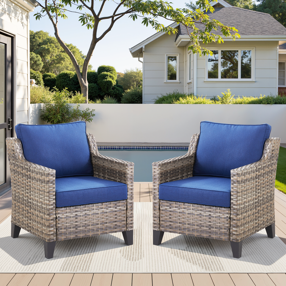 Outdoor Patio Arm Chairs Set of 2