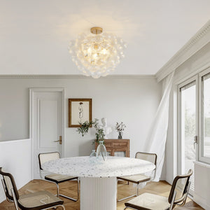 20-Inch Gold Ceiling Pendant Light with Threaded Clear Glass Globe Shade